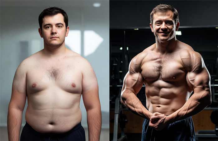 قبل و بعد تیپ بدنی اندومورف