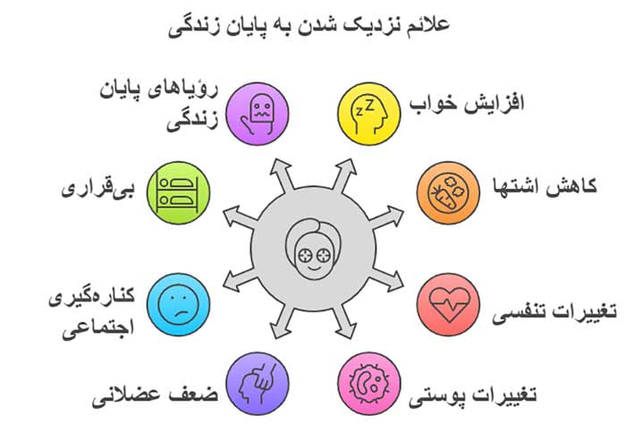 اینفوگرافیک علائم نزدیک شدن به پایان زندگی 