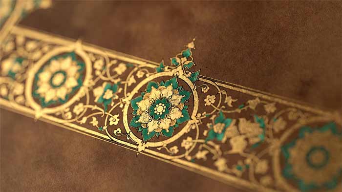 حاشیه اسلیمی ماری + گل پنج‌پر ساده